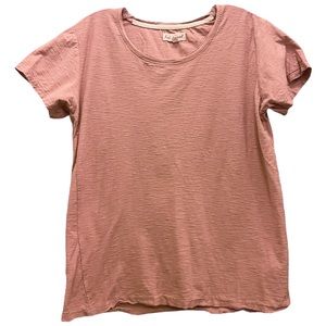 Kiwi & Punch Dusty Rose Slub Cotton Tee XL | Boho Washed T-Shirt